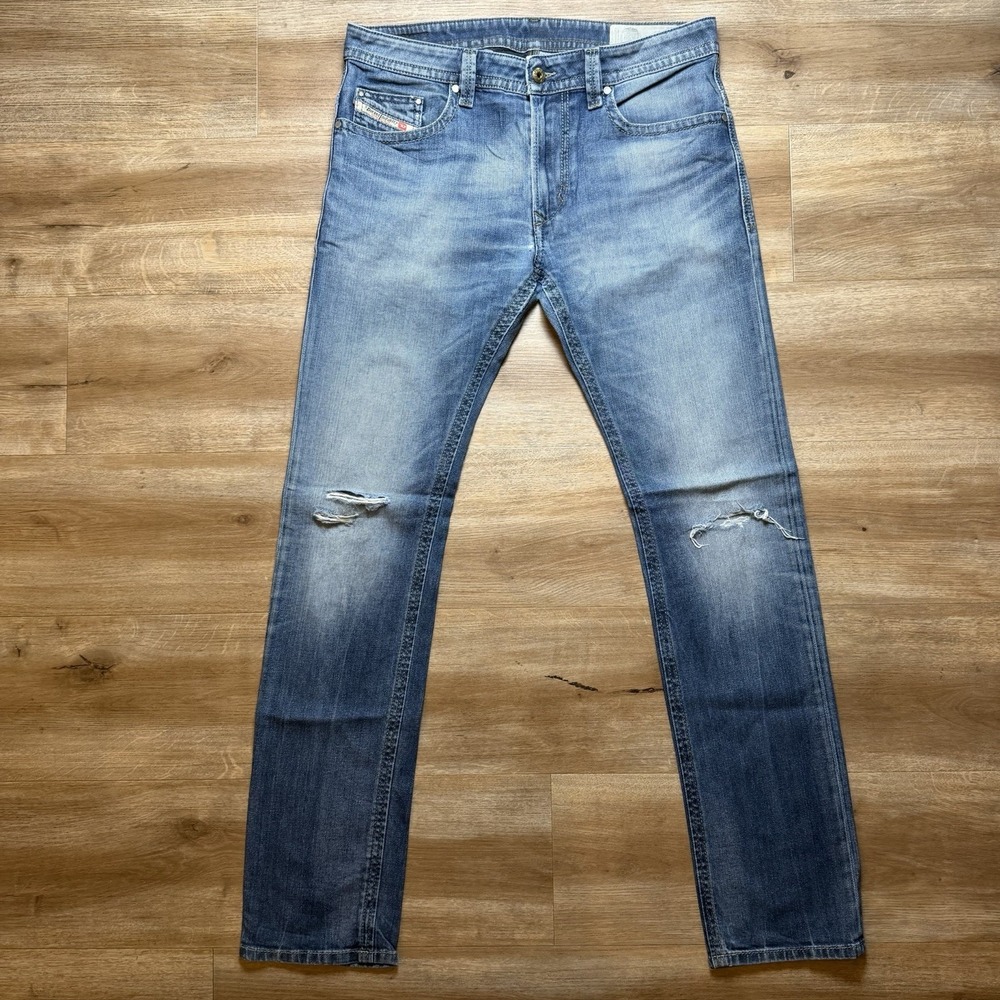 Diesel Thavar Jeans Men 31x32 Blue Slim Skinny Stretch Medium Wash Denim 0848C